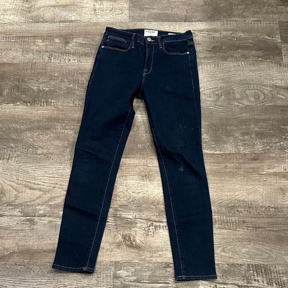 Frame Denim Dark Blue Le High Skinny Jeans Size 27
